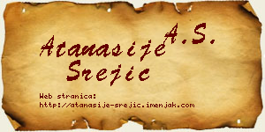 Atanasije Srejić vizit kartica